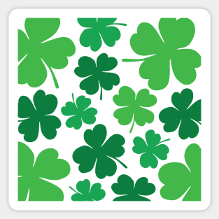 Lucky 4 Leaf Clover Pattern (green/white) Sticker